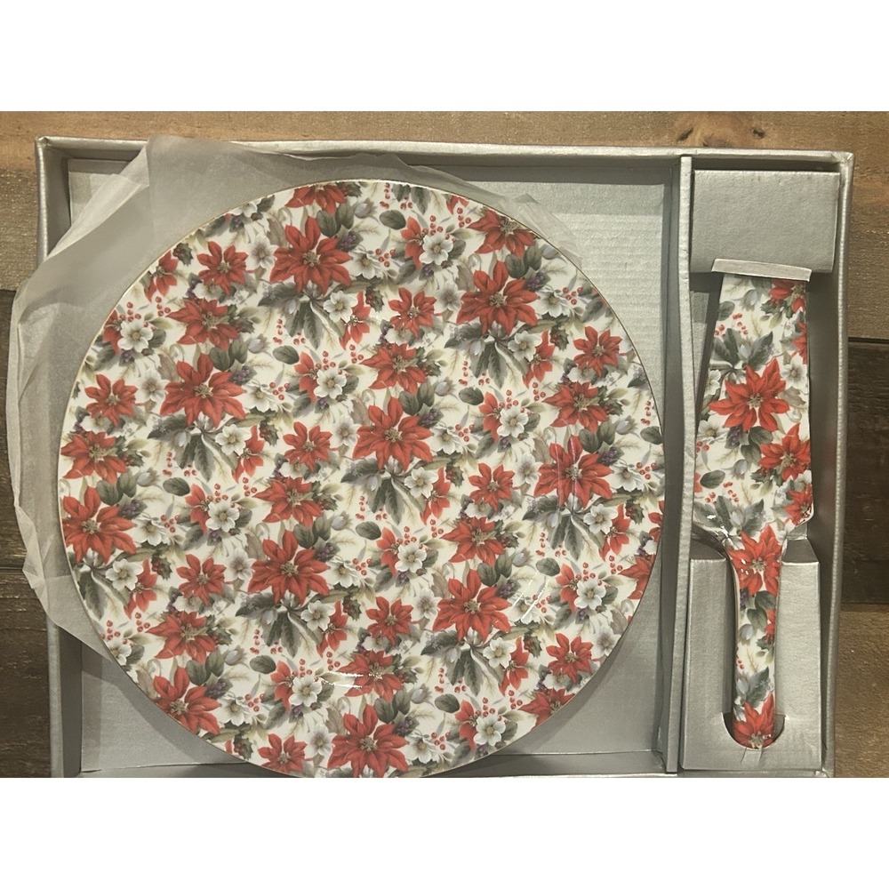 Formalities by Baum Bros Holiday Cake Plate and Server Set